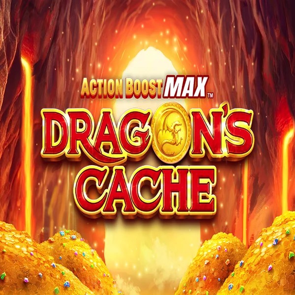 Official Slots logo: Action Boost Max Dragon's Cache by SpinPlay Games at Donbet Casino